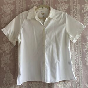 Talbots Women's White Short Sleeve Blouse